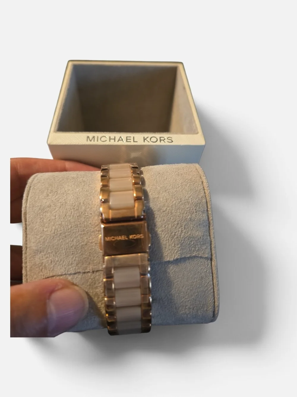 Michael Kors Rose Gold and Cream Crystal Accent Women's Watch